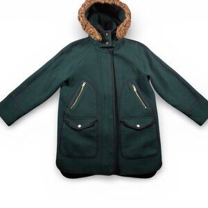 J Crew Italian Wool Stadium Cloth (Nello Gori) Coat Size 6 Green